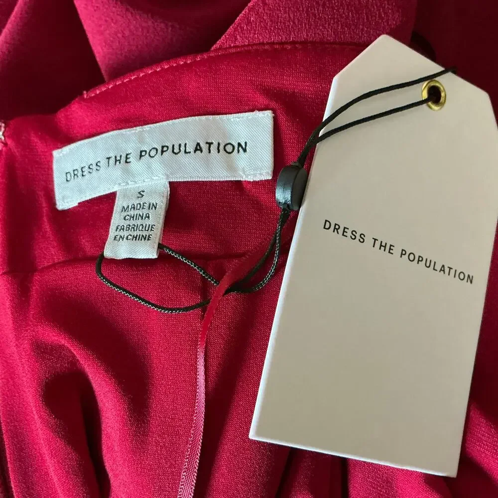 Dress the Population Women's Formal Dress Size Small Red Backless Mermaid Gown - Picture 10 of 12